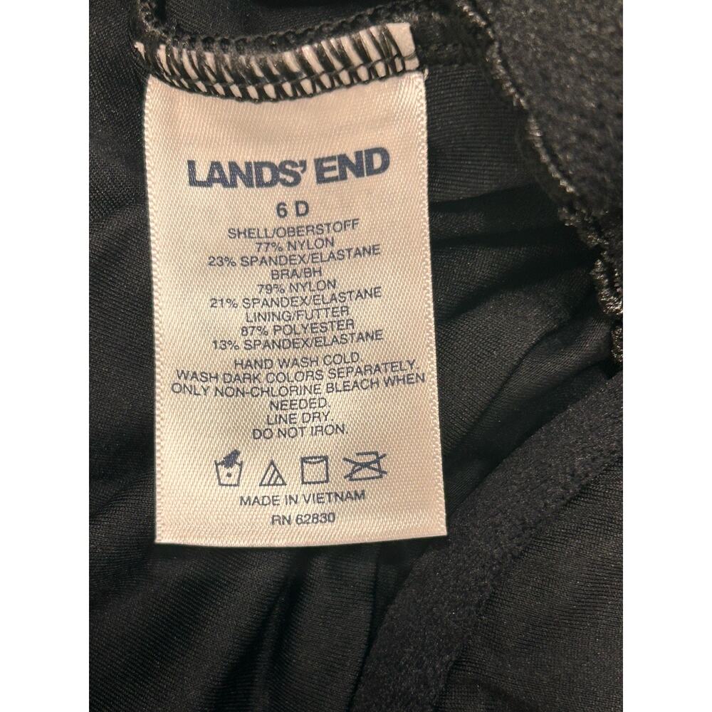 Lands' End Women's Black Tankini Top - Size 6D - Padded Beach Summer - Picture 4 of 5